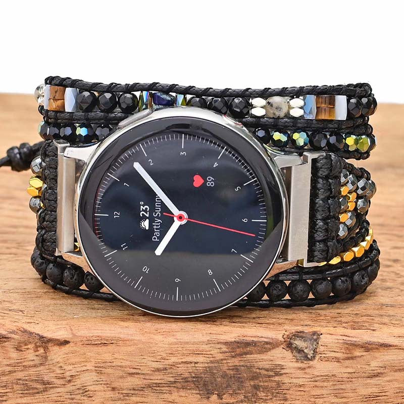Apple Watch Strap Stone Beads Hand woven watch strap Boho style natural stone strap