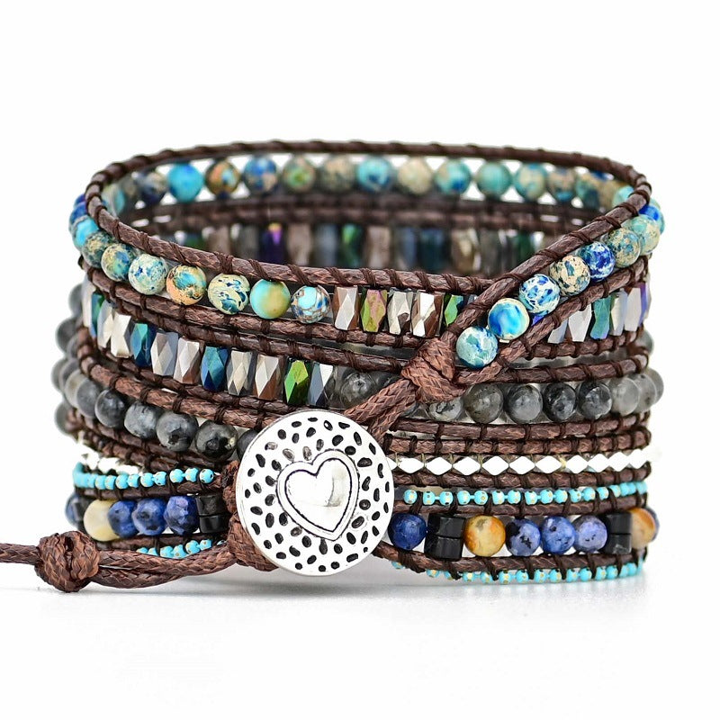 Apple Watch Strap Stone Beads Hand woven watch strap Boho style natural stone strap