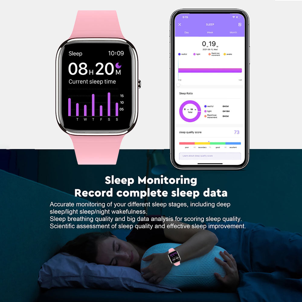 BEARSCOME BCY9Pro Blood Pressure Heart Rate Blood oxygen Blood Sugar Monitoring Bluetooth Talk Play Music Health Waterproof Smartwatch