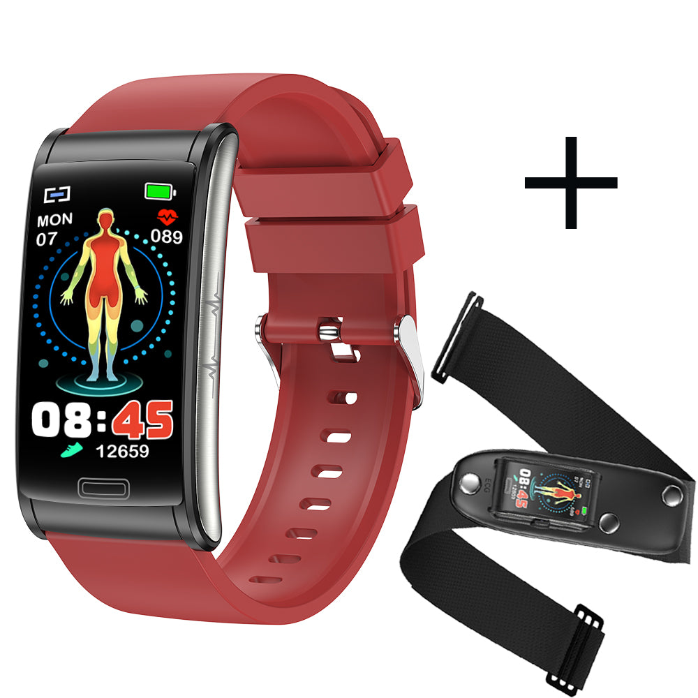 BCBEARSCOME BCE600 3-Lead ECG HRV Blood Glucose Blood Pressure Blood Oxygen Sleep Detection HD Bluetooth Smart Bracelet