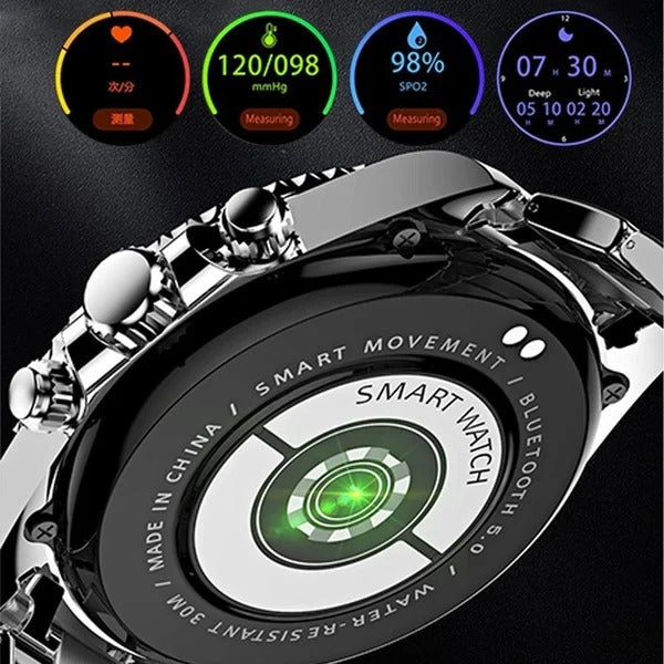 Bearscome Bluetooth Call Heart Rate Blood Pressure Detection Casual Smartwatch