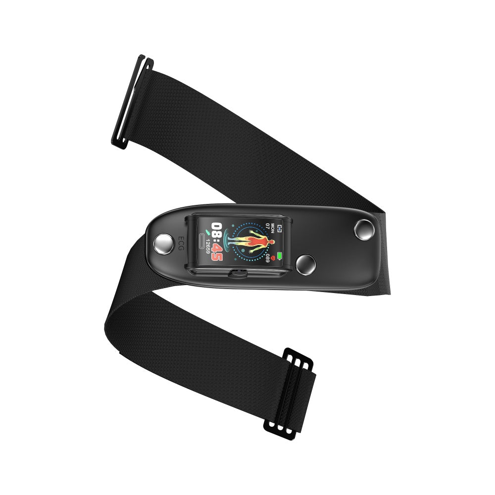 BCBEARSCOME BCE600 3-Lead ECG HRV Blood Glucose Blood Pressure Blood Oxygen Sleep Detection HD Bluetooth Smart Bracelet