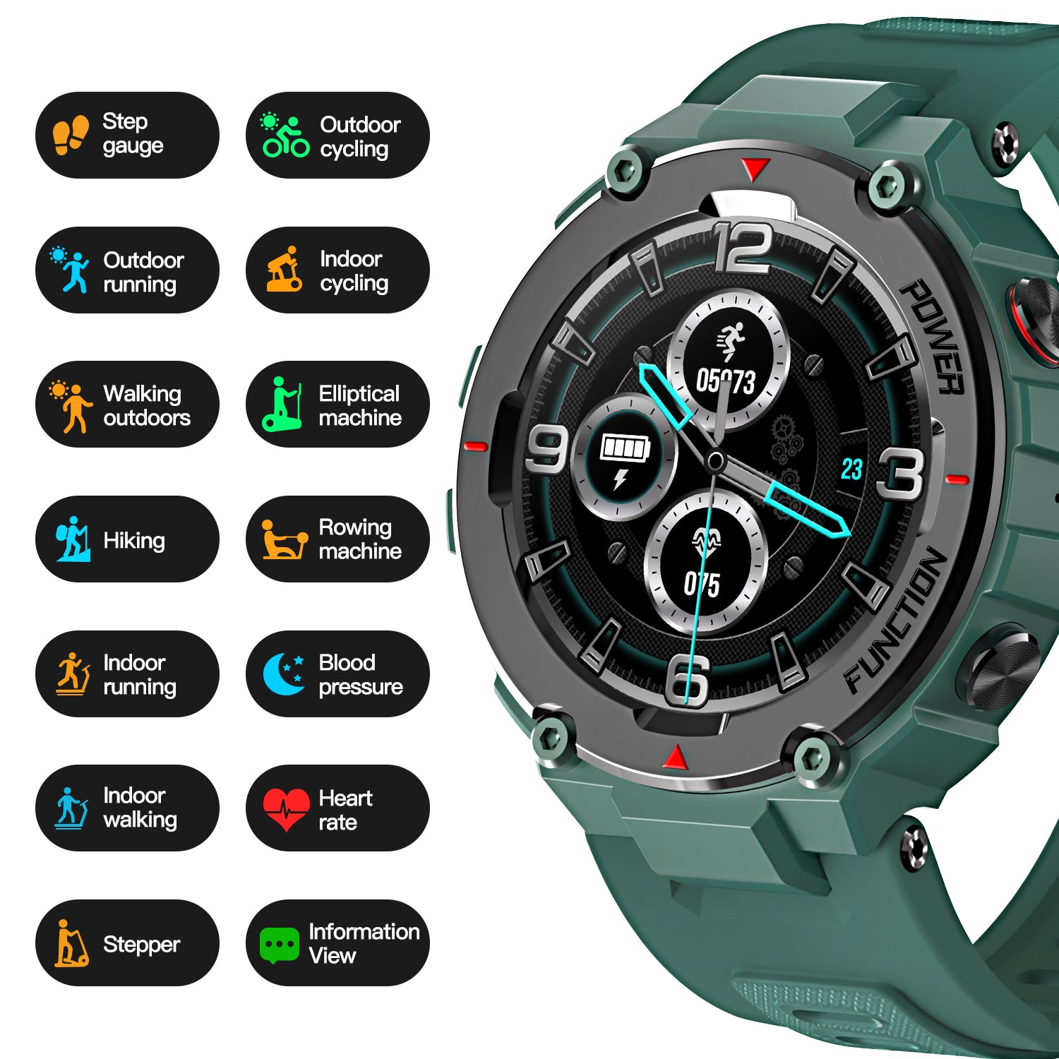 BEARSCOME BCF26 Heart Rate Blood Pressure Blood Oxygen Sleep waterproof HD Bluetooth calling Smart Sports Watch
