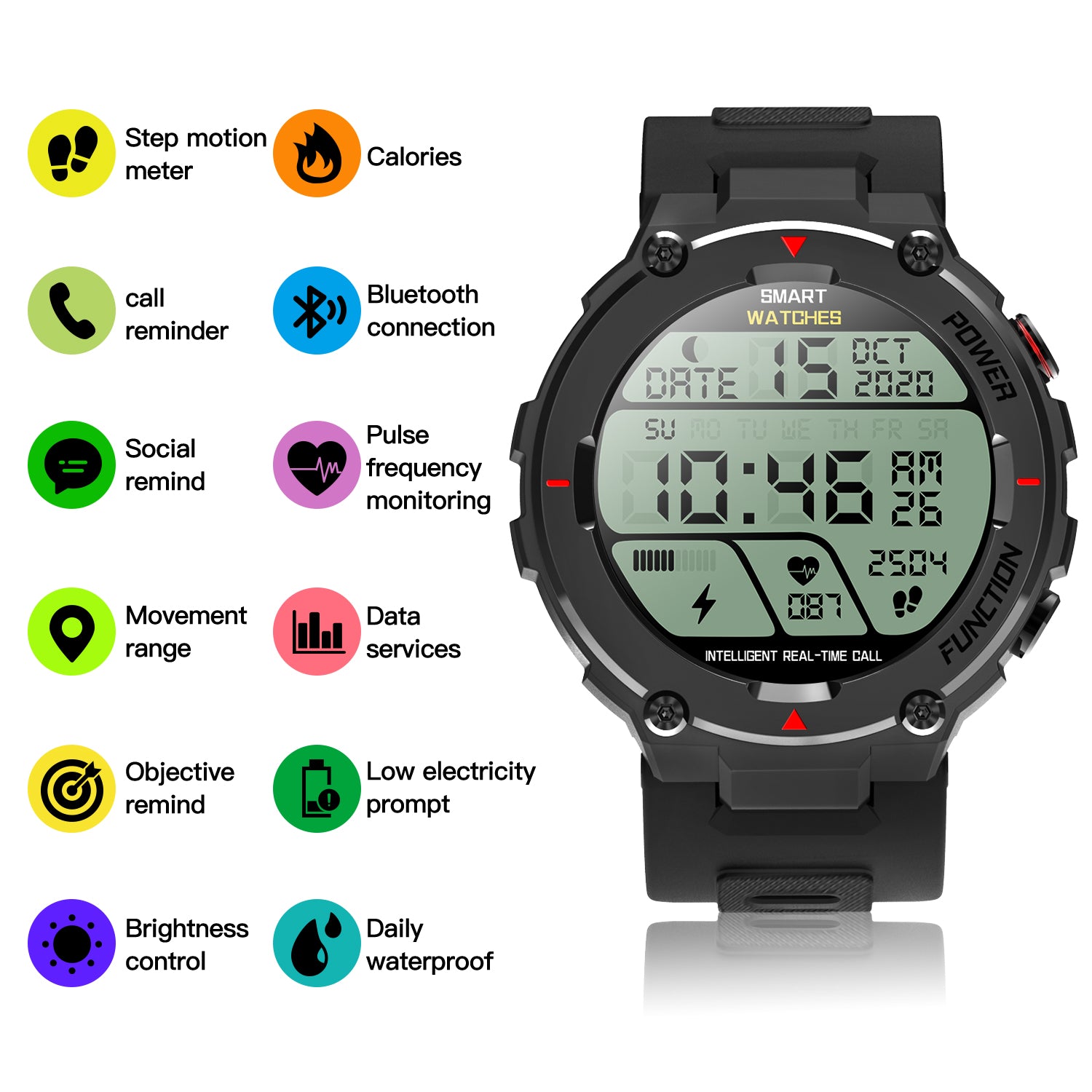 BEARSCOME BCF26 Heart Rate Blood Pressure Blood Oxygen Sleep waterproof HD Bluetooth calling Smart Sports Watch