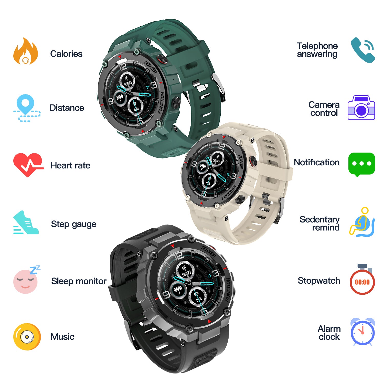 BEARSCOME BCF26 Heart Rate Blood Pressure Blood Oxygen Sleep waterproof HD Bluetooth calling Smart Sports Watch