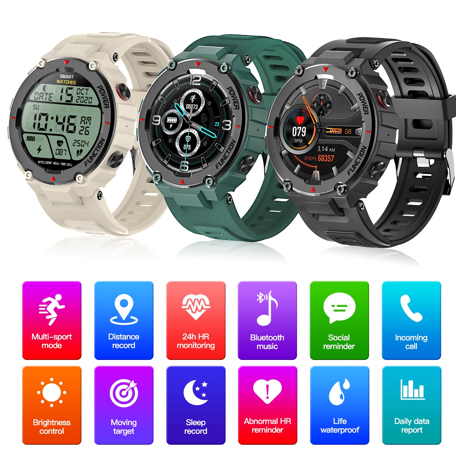 BEARSCOME BCF26 Heart Rate Blood Pressure Blood Oxygen Sleep waterproof HD Bluetooth calling Smart Sports Watch