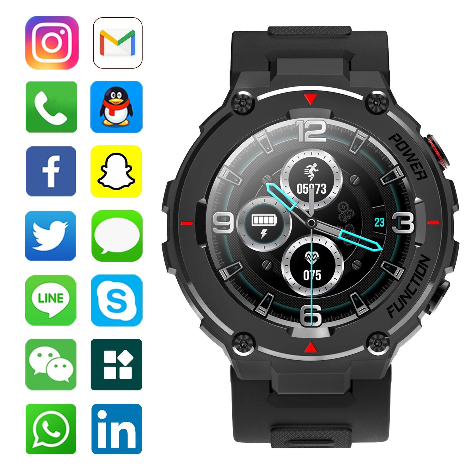 BEARSCOME BCF26 Heart Rate Blood Pressure Blood Oxygen Sleep waterproof HD Bluetooth calling Smart Sports Watch
