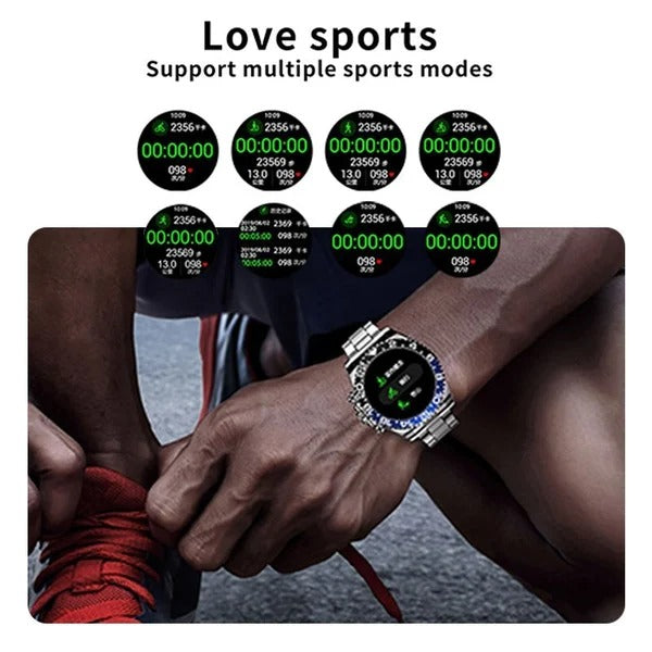 Bearscome Bluetooth Call Heart Rate Blood Pressure Detection Casual Smartwatch