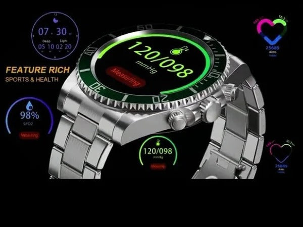 Bearscome Bluetooth Call Heart Rate Blood Pressure Detection Casual Smartwatch