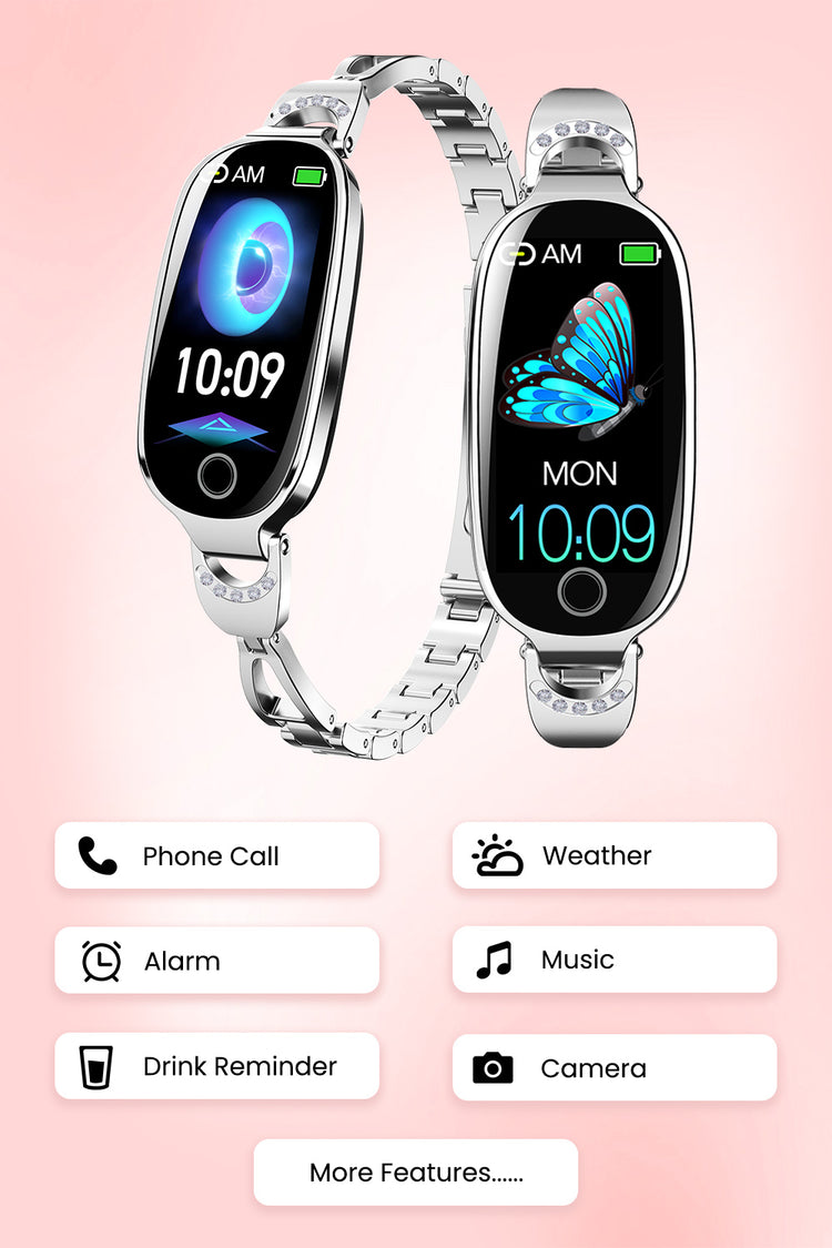 Bearscome Blood Sugar Blood Pressure monitoring Luxury Diamond Design Fashion Smartwatch