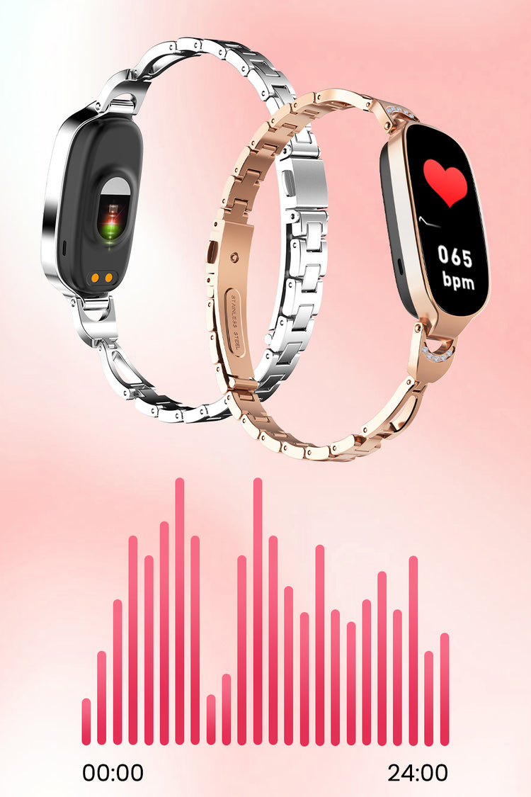 Bearscome Blood Sugar Blood Pressure monitoring Luxury Diamond Design Fashion Smartwatch