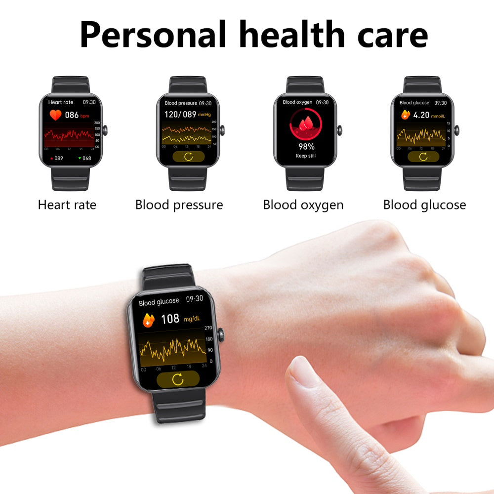 Bearscome BCF21PRO Blood Sugar Blood Pressure Heart Rate Blood oxygen Sleep Monitoring Waterproof Smartwatch