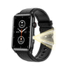 Bearscome Flashlight Blood Sugar Blood Pressure Blood oxygen Sleep Monitoring Waterproof Smartwatch - Black leather