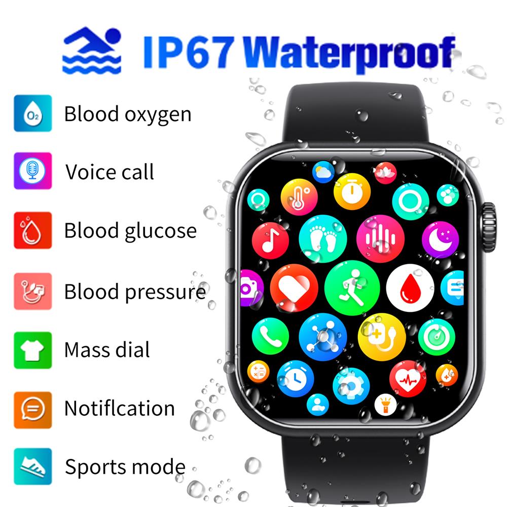 Bearscome F57 Blood Sugar Blood Pressure Heart Rate Blood oxygen Sleep Monitoring Waterproof Smartwatch