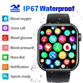 Bearscome F57 Blood Sugar Blood Pressure Heart Rate Blood oxygen Sleep Monitoring Waterproof Smartwatch