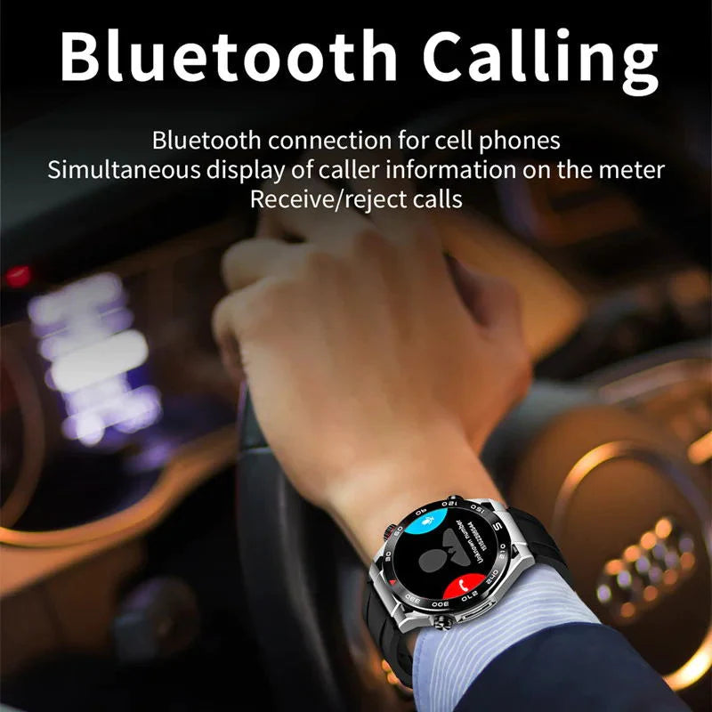 Bearscome Large HD Screen Blood Glucose Blood Pressure Sleeping Monitoring Bluetooth Talk Sports Smartwatch