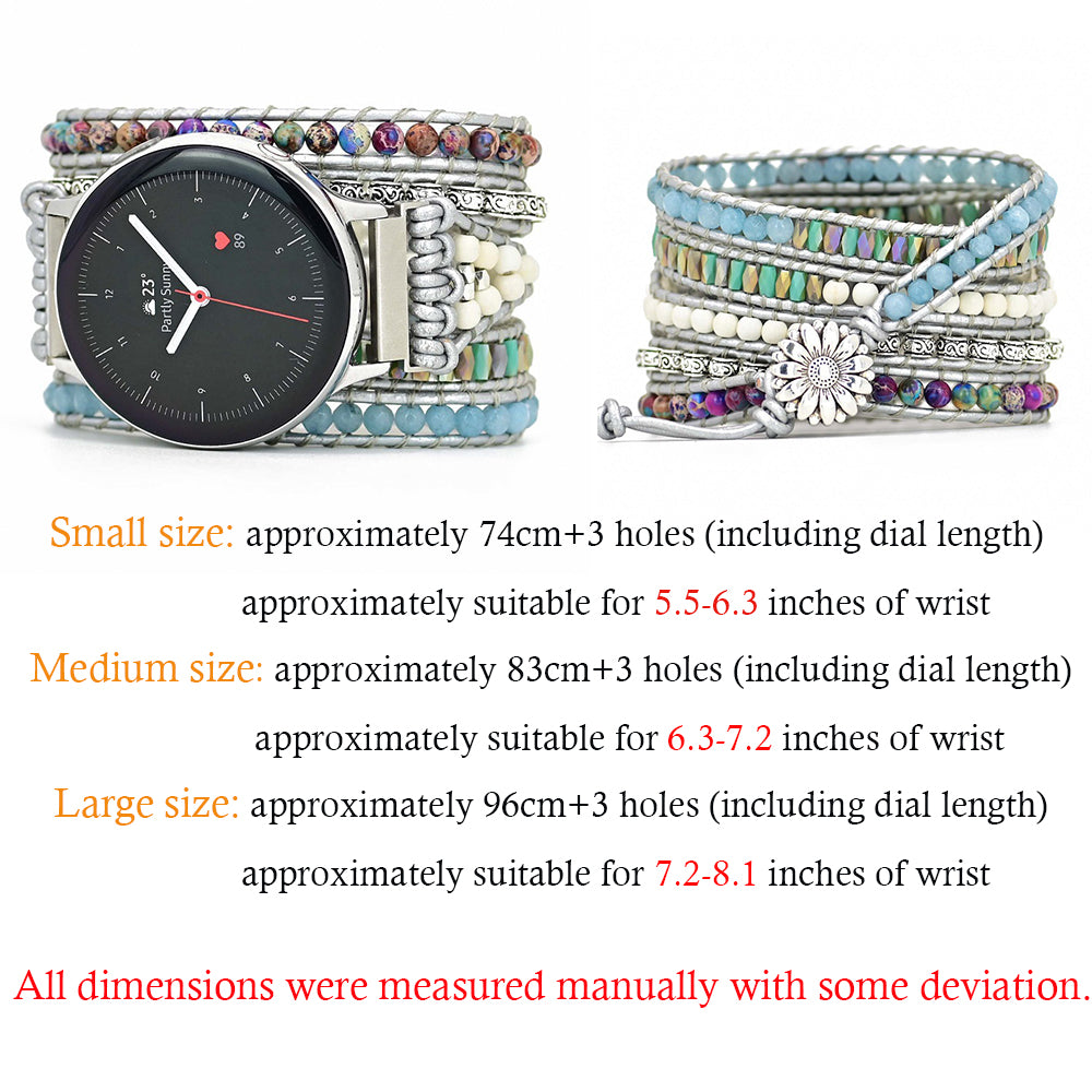 Apple Watch Strap Stone Beads Hand woven watch strap Boho style natural stone strap