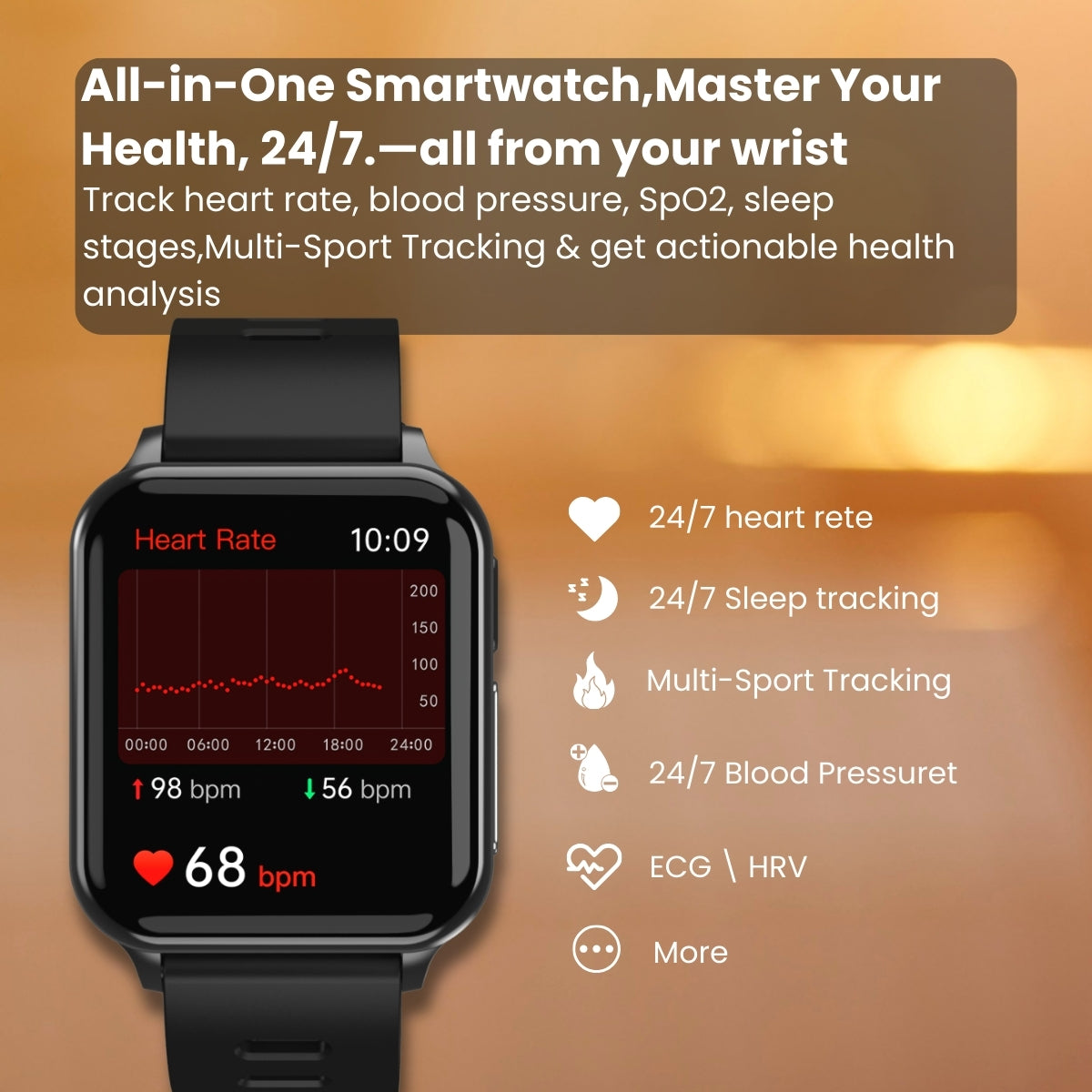 Pulse Floating Rig Bearscome RIG With ECG Blood Oxygen Heart Rate Monitoring SmartWatch