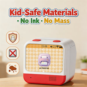 AI Voice Sticker Maker for Kids, Mini Inkless Thermal Printer, Portable Label Maker Machine Box for DIY Crafts