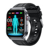 Bearscome Pro 9 High-end Flagship Smartwatch ECG blood glucose Uric acid cholesterol Stress monitoring - Black silicone