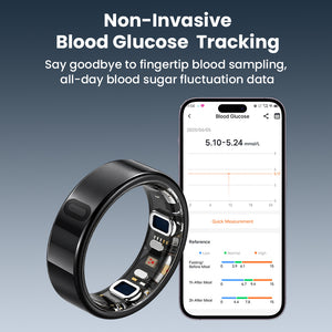 Bearscome V8 High-end Flagship Blood Glucose ECG/EKG Blood Pressure Monitoring AI Health Analysis Smart Ring