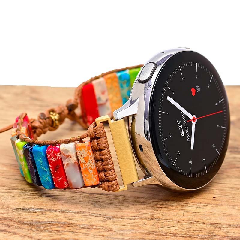 Colorful Imperial stone braided watch band Bohemian style