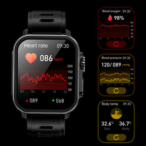 BEARSCOME VEE Bluetooth Call ECG/EKG Blood Oxygen Heart rate Music SmartWatch