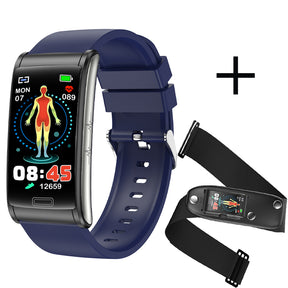 BCBEARSCOME BCE600 3-Lead ECG HRV Blood Glucose Blood Pressure Blood Oxygen  Sleep Detection HD Bluetooth Smart Bracelet