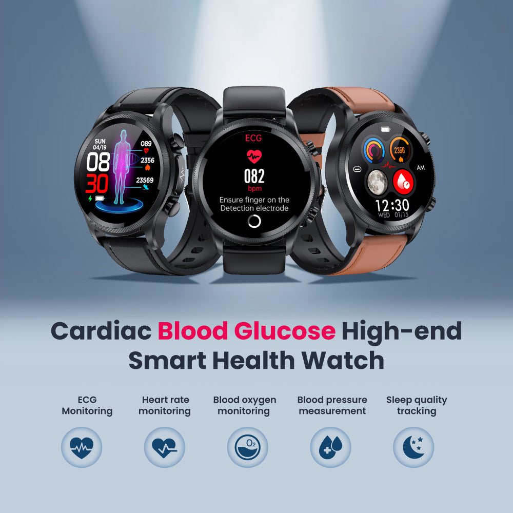 Bearscome BCE400 ECG/EKG Blood Pressure SPO2 Heart Rate Fitness Tracker Waterproof Smart Watch