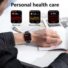 Bearscome BCF57 Blood Sugar Blood Pressure Heart Rate Blood oxygen Sleep Monitoring Waterproof Smartwatch