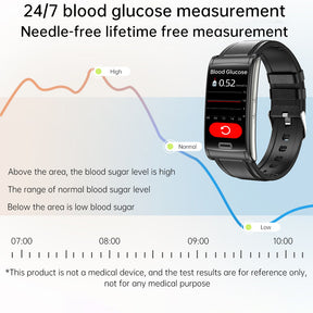 BCBEARSCOME BCE600 3-Lead ECG HRV Blood Glucose Blood Pressure Blood Oxygen  Sleep Detection HD Bluetooth Smart Bracelet