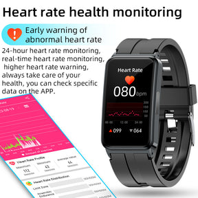 BEARSCOME BCEP01 ECG HRV Monitoring Smart Watch, SpO2/Sleep, Music, Waterproof,Message/Caller Receive, Female Caring